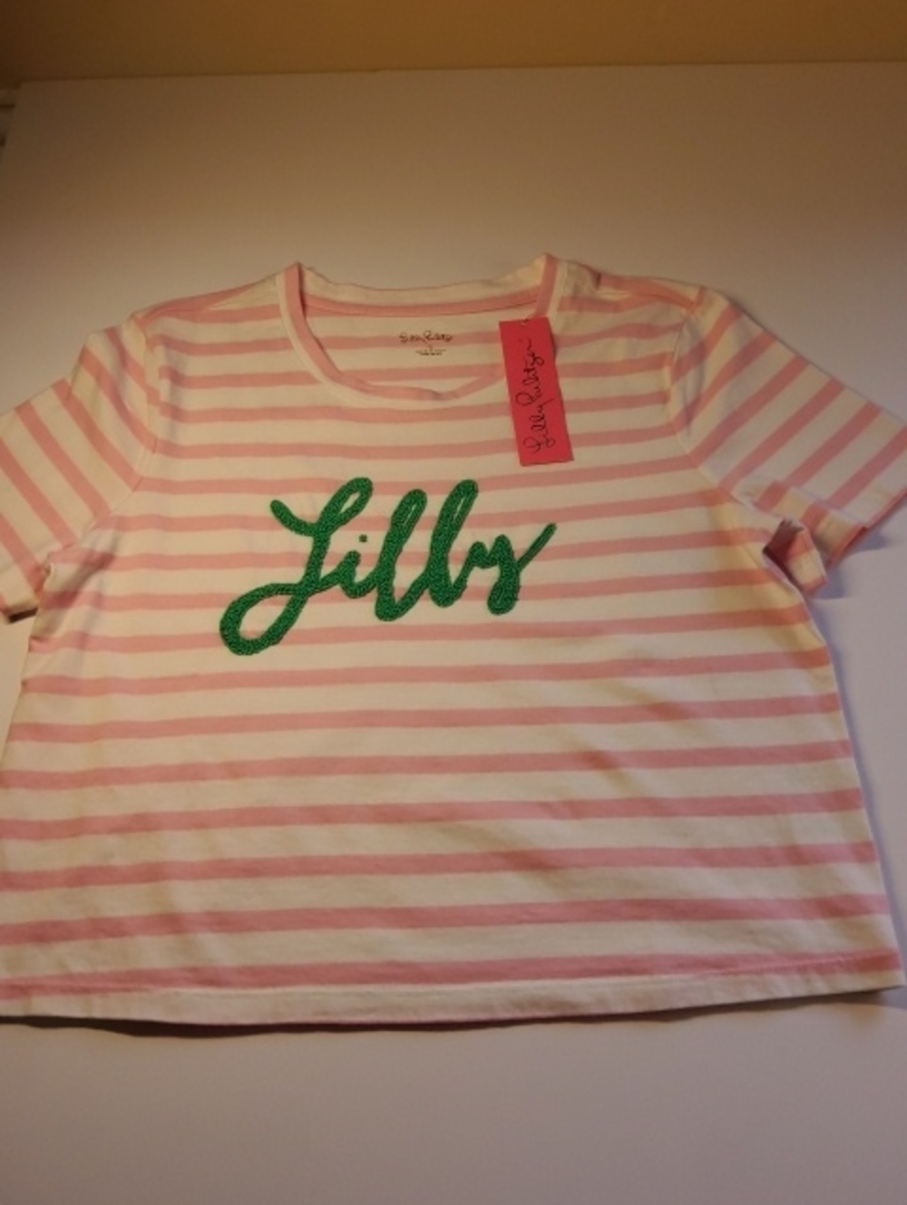 Lilly Pulitzer Pink & White Striped Tee NWT